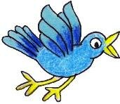 blue bird flying