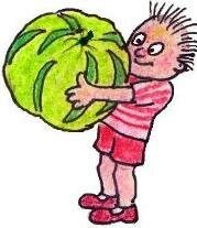 child holding large pumpkin