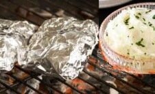 barbequed vegetables - creamy pumpkin potato parcels