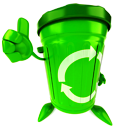 Green recyle bin for trash
