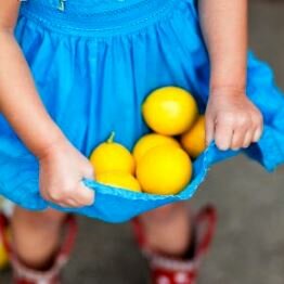 How to grow lemons - girl in blue dress