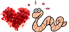 Worm composting - love heart and worm