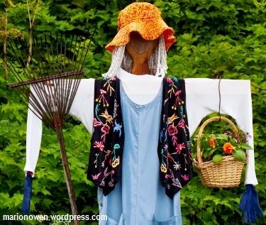 Scarecrow to stop birds in garden